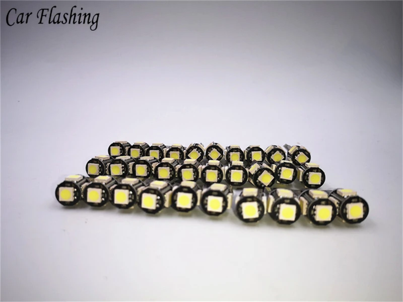 100X T10 Canbus белый синий красный желтый розовый зеленый светло-голубой 5smd