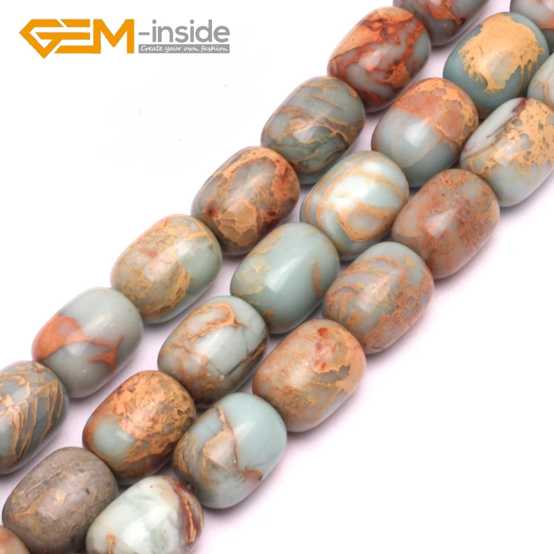 

GEM-inside Column Natural Shoushan Stone Beads Natural Jad e Stone Beads Loose Beads For Jewelry Making Beads Strand 15" DIY !
