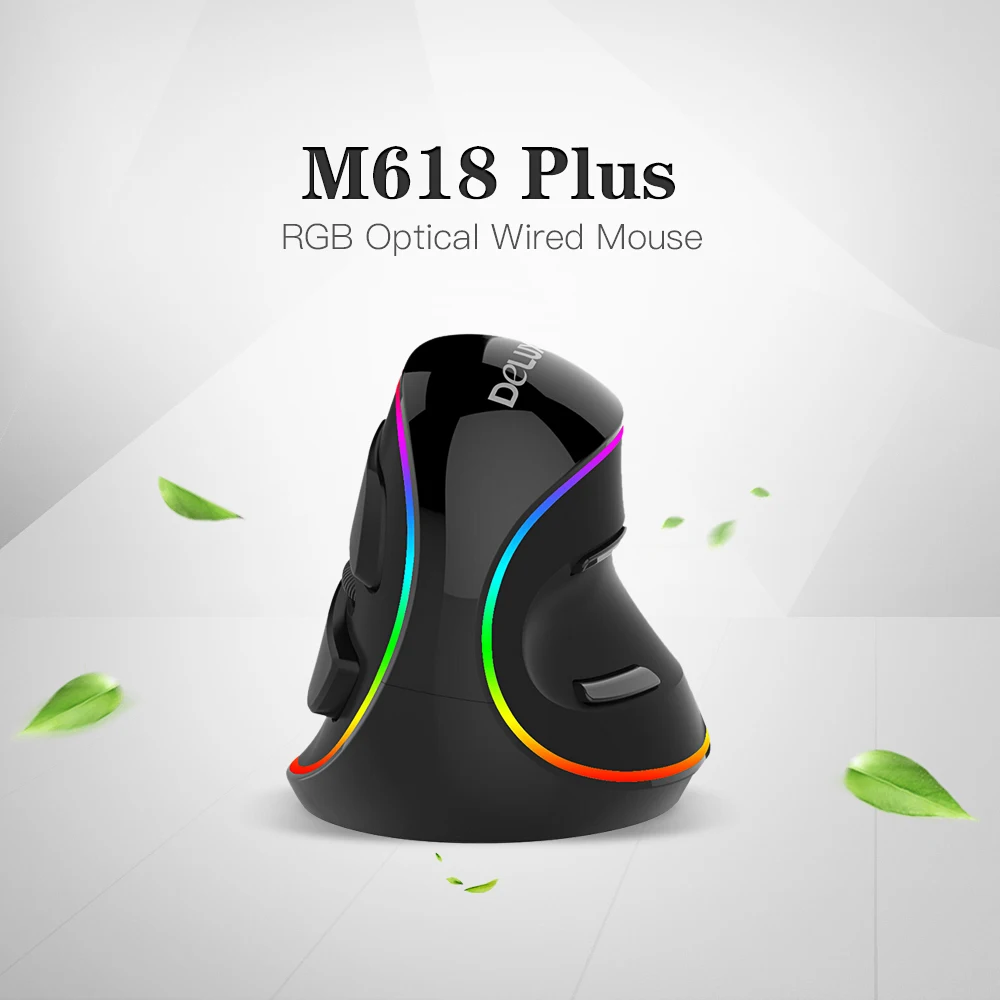 Delux M618Plus RGB Optical Wired Mouse 6 Buttons 4000 DPI office Computer Gaming For PC Laptop | Компьютеры и офис