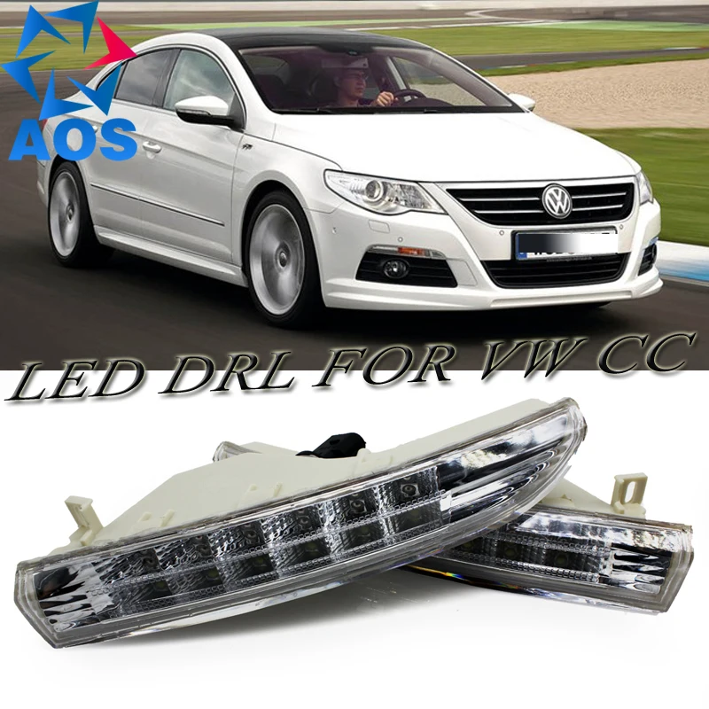 2 шт./компл. стайлинга автомобилей LED DRL Дневной свет дневного Бег для Volkswagen Passat CC