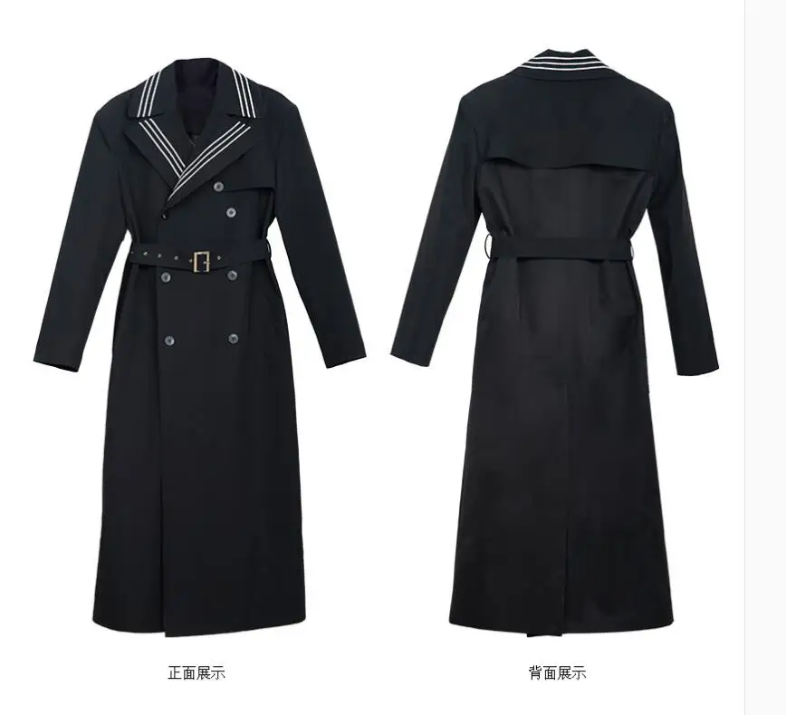 M-4xl Plus Size Clothes Super Long Knee-length Windbreaker Men 2021 Spring And Autumn New Coat Loose Handsome Casual Trench | Мужская