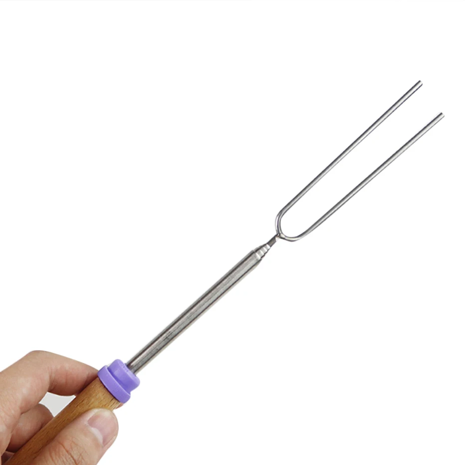 U образные палочки для барбекю Basedidea раздвижная вилка с деревянной ручкой вилки