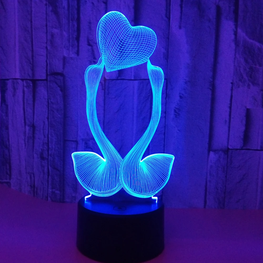 2018 USB ночник 3D визуальная иллюзия Лампа детские новогодние подарки настольная