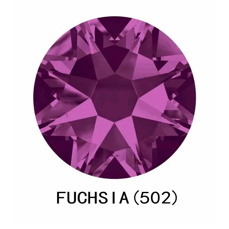 Fuchsia 2088 без горячей фиксации CZ Стразы 8Big 8Small Strass SS10 SS16 SS20 SS30 SS40 DIY Стразы с плоской задней поверхностью для украшения ногтей одежды - Цвет: Fuchsia