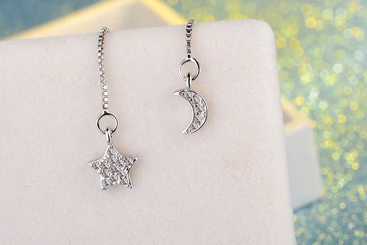 Модные Серьги очаровательные женские висячие серьги Твердые 925 пробы серебряные