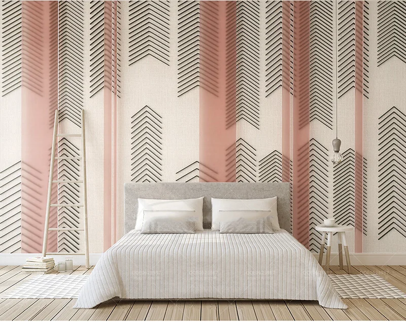 

Bacaz Modern Geometry Striped Wallpaper mural For Walls Living room Sofa TV Background Decor Home 3D Wall Paper papel de parede