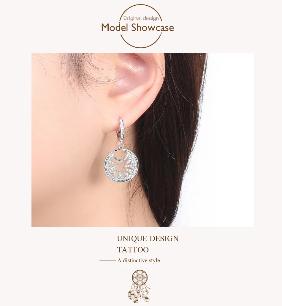 ORSA JEWELS, настоящие висячие серьги из серебра 925 пробы для женщин, полые резные серьги в форме Ловца снов, SE127