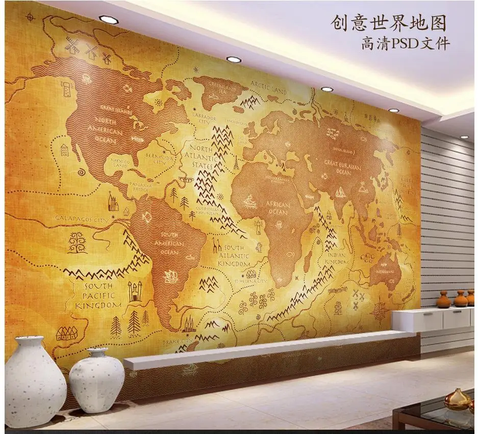 

Customized 3d photo wallpaper 3d wall murals wallpaper Creative classical adornment world map wall 3d wallpaper home decoration