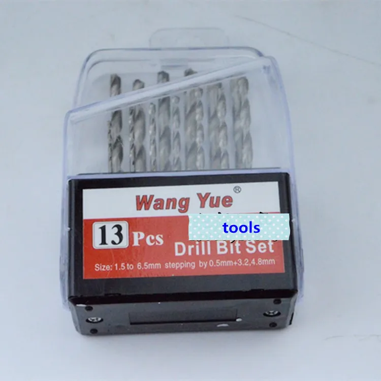 

High-speed steel straight shank twist drill head 13pcs Woodworking drill