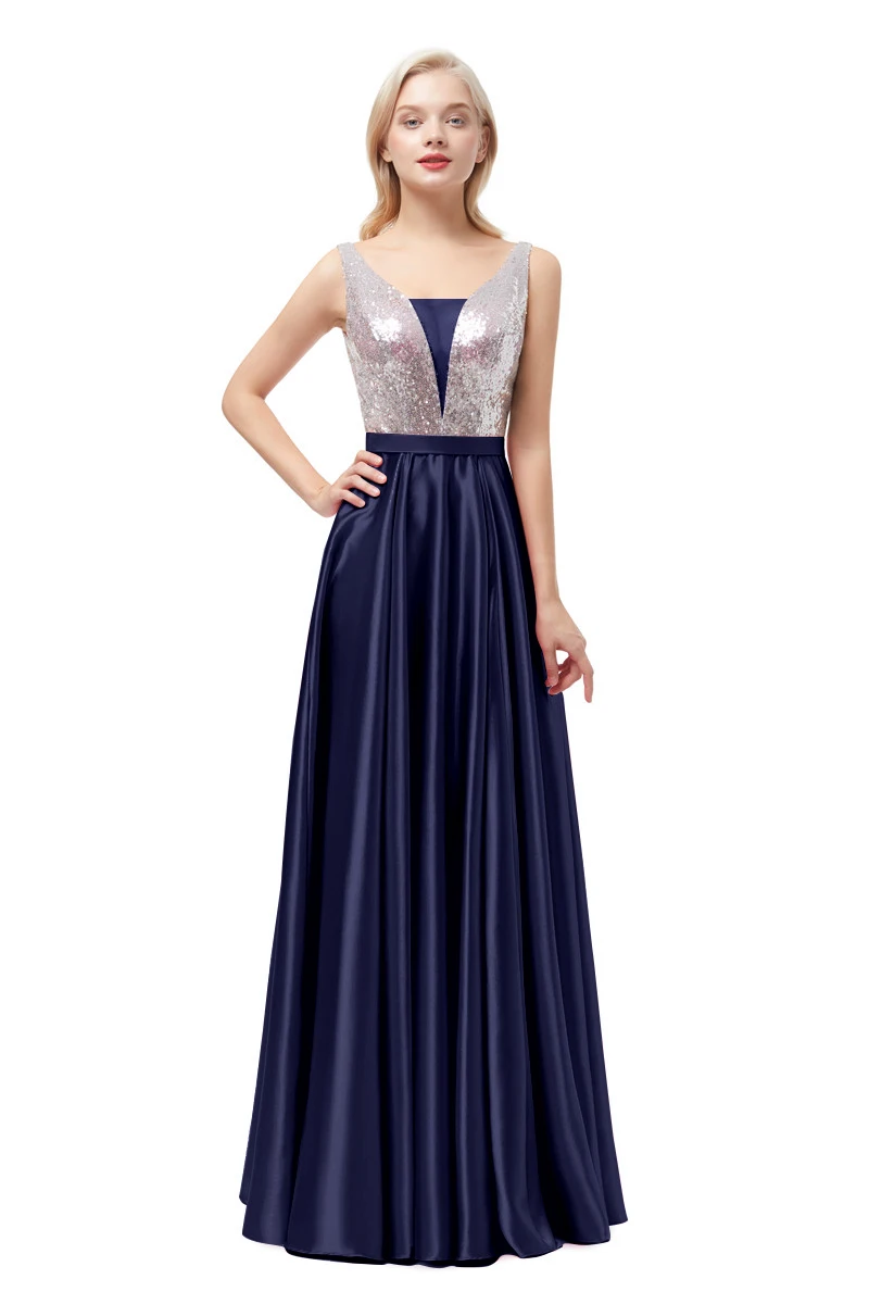 Элегантное вечернее платье Длинные вечерние платья из ткани с блестками бальное