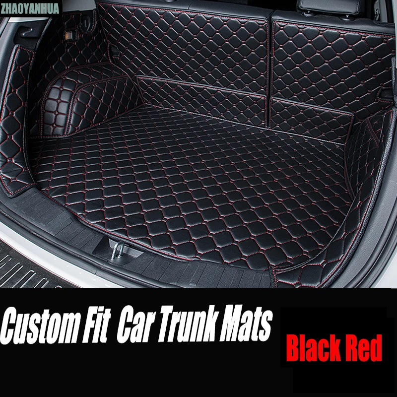 

ZHAOYANHUA Car trunk mats for Hyundai ix25 ix35 Elantra SantaFe Sonata Solaris Veloster Waterproof leather carpet liners