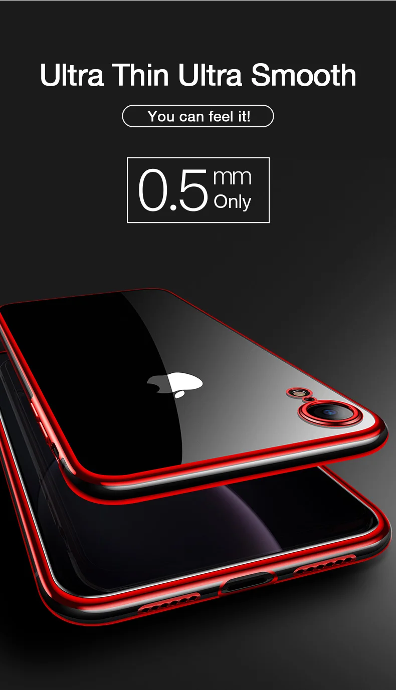 Новейший CAFELE чехол с покрытием для iPhone Xr Xs Max 7 8 plus, мягкий ТПУ ультратонкий смешанный силиконовый прозрачный блестящий чехол для iPhone 7