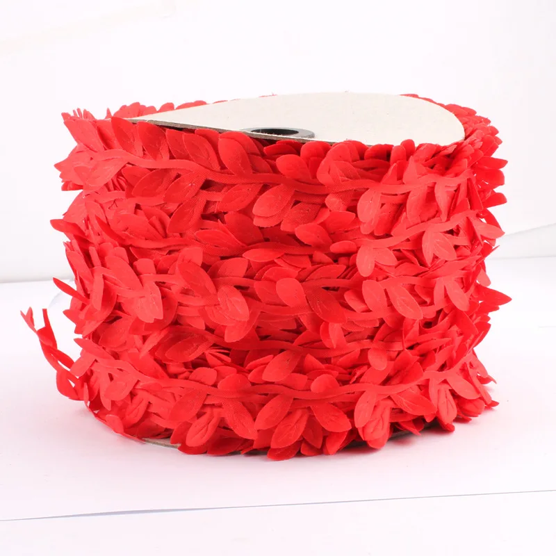 1Yd/5Yds/10Yds 10 цветов винтажный мягкий лист кружевная отделка горячая лента для продажи прессованная швейная одежда аксессуары аппликация ремесла Отделка - Цвет: Красный