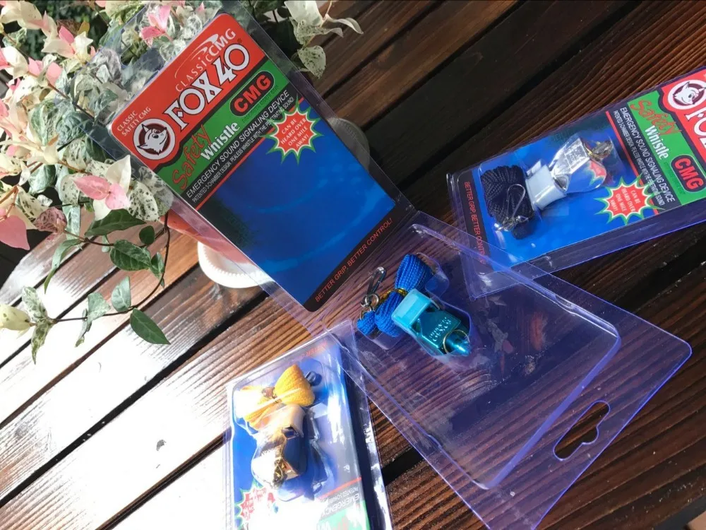 Бесплатная доставка E-PLATING красочные двойной блистер упаковка лиса 40 свисток с CMG