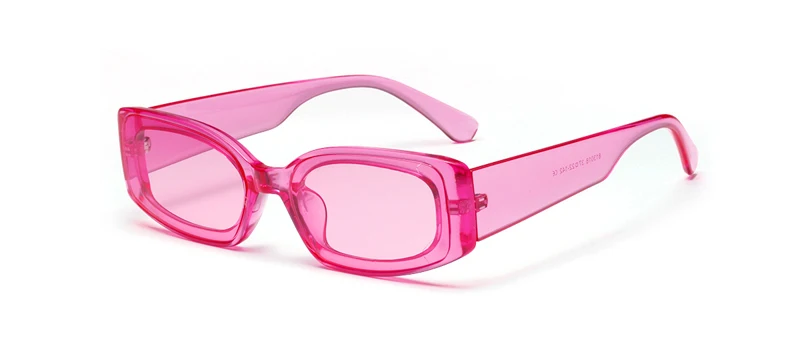 clear pink Kachawoo, женские прямоугольные солнцезащитные очки, прозрачные, розовые, синие, яркие цвета, для путешествий, солнцезащитные очки, для девушек,, модные, женские, подарок - Цвет линз: clear pink