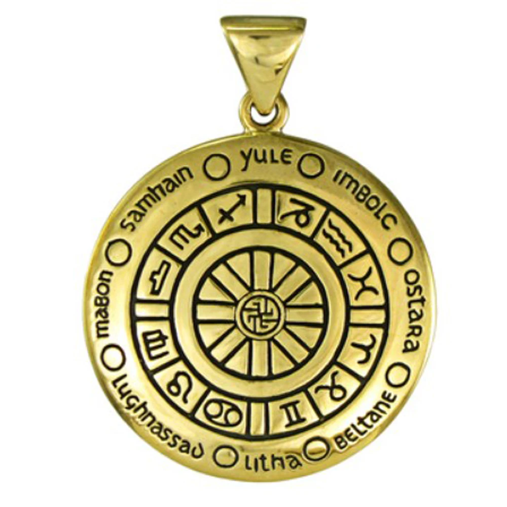 Подвеска Wheel Of The Year в стиле стиля как серебро и золото Викки от Питера камня