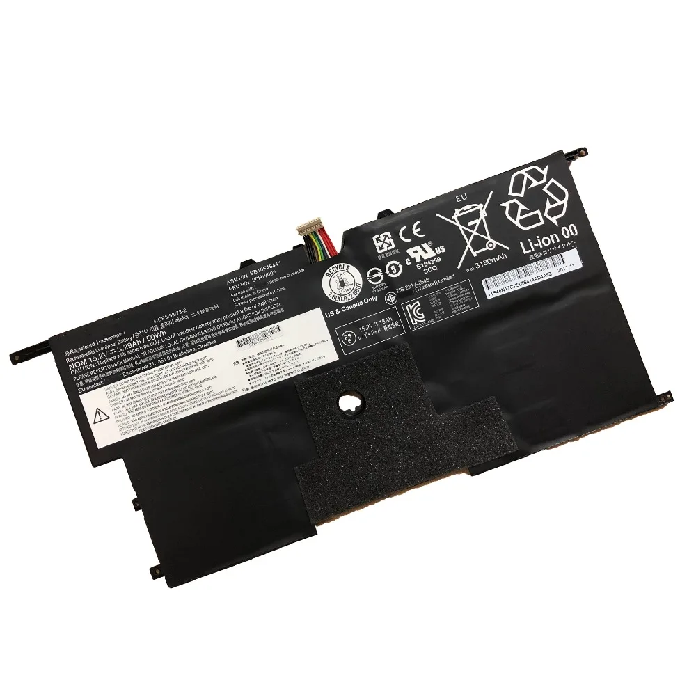 Оригинальный аккумулятор для ноутбука Lenovo ThinkPad X1 Carbon Gen3 15 2 00HW003 SB10F46441 SB10F46440 2950 В 50