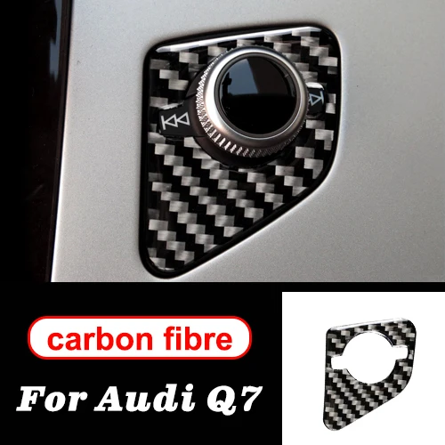 Middle button Аксессуары для Audi Q7 LHD RHD автомобильный Стайлинг интерьерные наклейки из углеродного волокна Дверная панель рулевого колеса украшение - Название цвета: Middle button