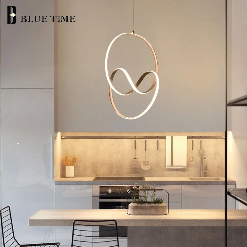 Золотое и Белое черное кольцо Модные светодиодные подвесные светильники для