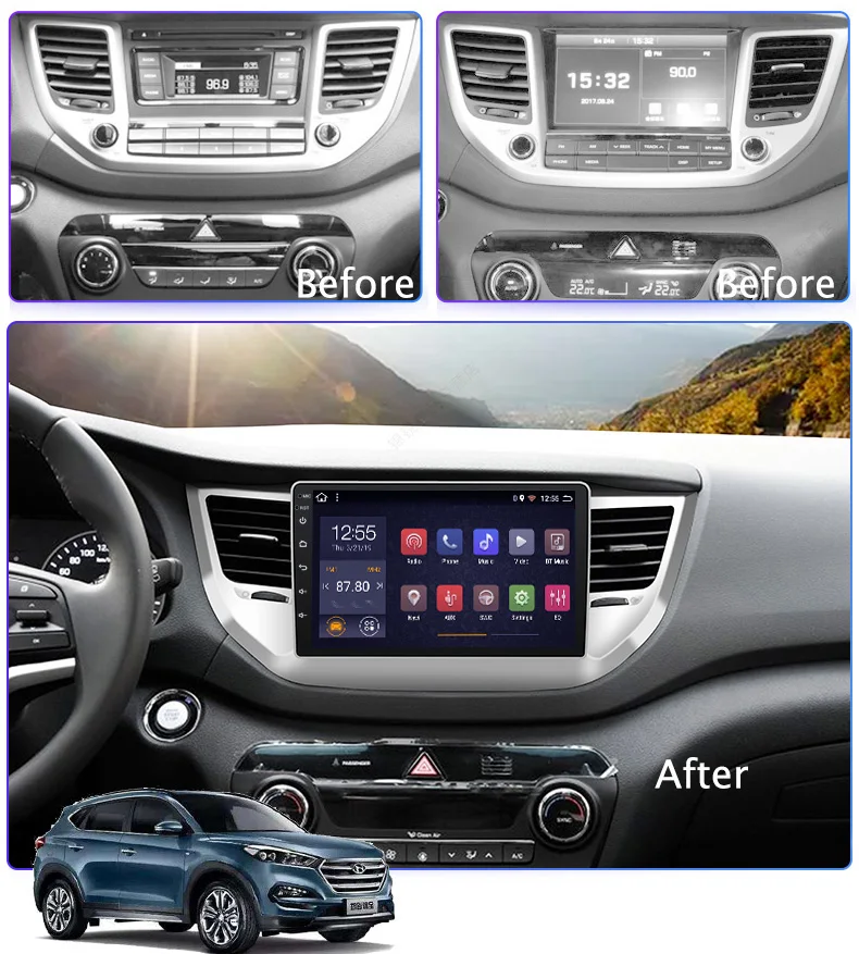 2G ram 32G rom 9 дюймов android 8,1 для hyundai Tucson- Автомобильная Мультимедийная gps навигационная система