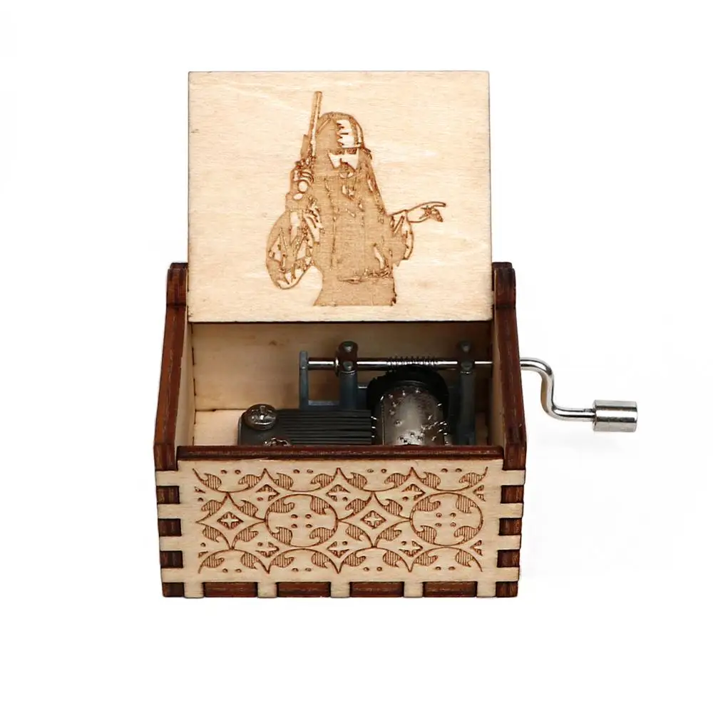 Wholesale Antique Carved Wood Hand Music Box Caribbean Pirate Birthday Gift Christmas Home Decoration | Дом и сад