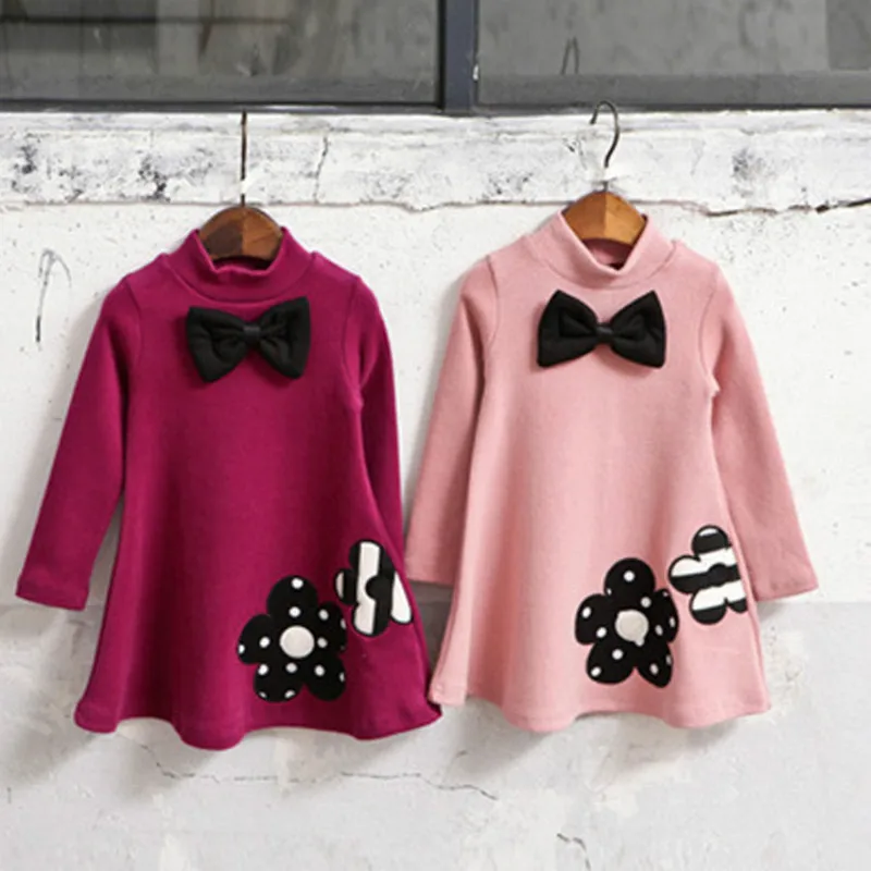 Autumn/Winter Thicken Girl Dress Cotton Cashmere Baby Girls Clothing Embroidered Casual Clothes Kids Warm | Детская одежда и обувь