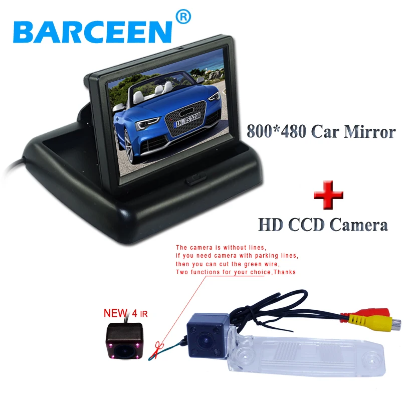 

For KIA SPORTAGE R car rear reversing camera bring 4 ir lights with 4.3" car screen monitor 800*480 during promotion