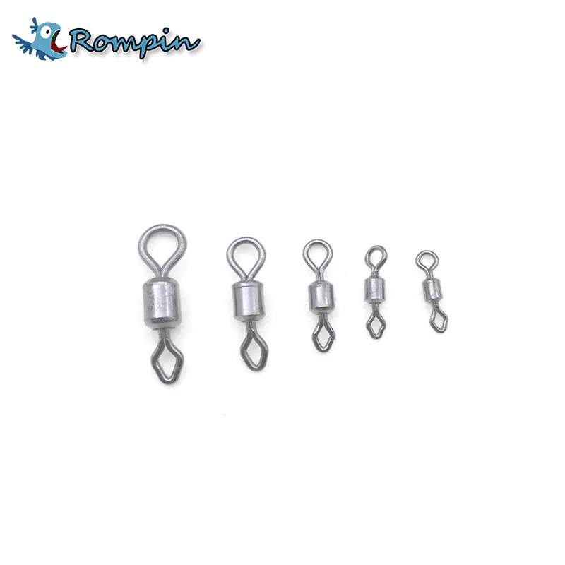 

Rompin 50pcs/lot Round and Diamond Eye Rolling Swivel Fishing Connector Fishing Accessory Fishing Tackle