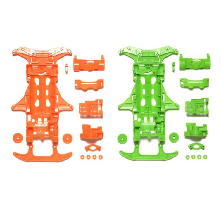 2 комплекта Tamiya Mini 4WD гоночный автомобиль VS шасси 94839 95355 оранжевый/зеленый