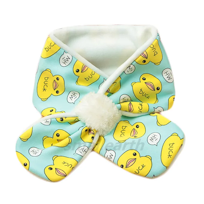 yellow duck Осень-зима с плюшевой подкладкой для детей, шарф для девочек, для мальчиков милый плюшевый шарф Детские шарф для малышей, с круглой горловиной, теплые детские шейный платок - Цвет: yellow duck