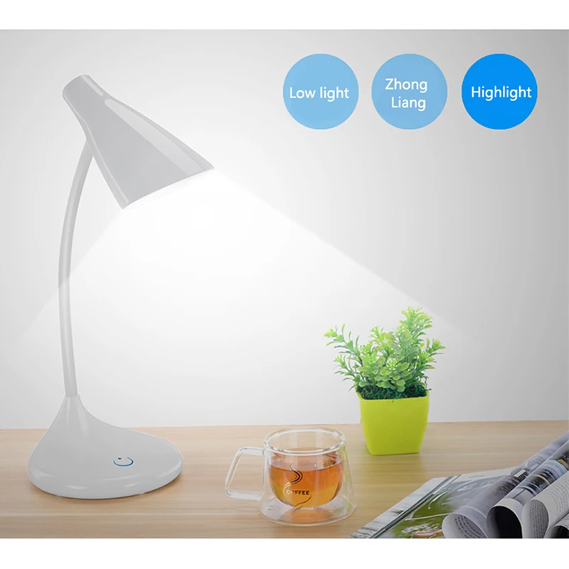 High Quality Adjustable Intensity Usb Rechargeable Led Desk Table Lamp Reading Light Touch Switch Luminarias De Interior | Лампы и