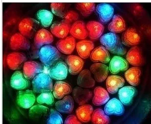

12pcs/lot LED Liquid Sensor Heart Shaped Ice-cubes Glow in the dark Festvial Ball Party Wedding Pub Champagne tower Supplies