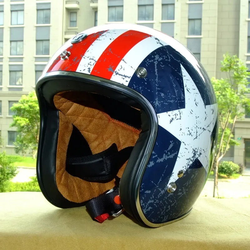 Новый Классический Джет стиль мотоцикл старинные шлем 3 pin мотоциклетный и