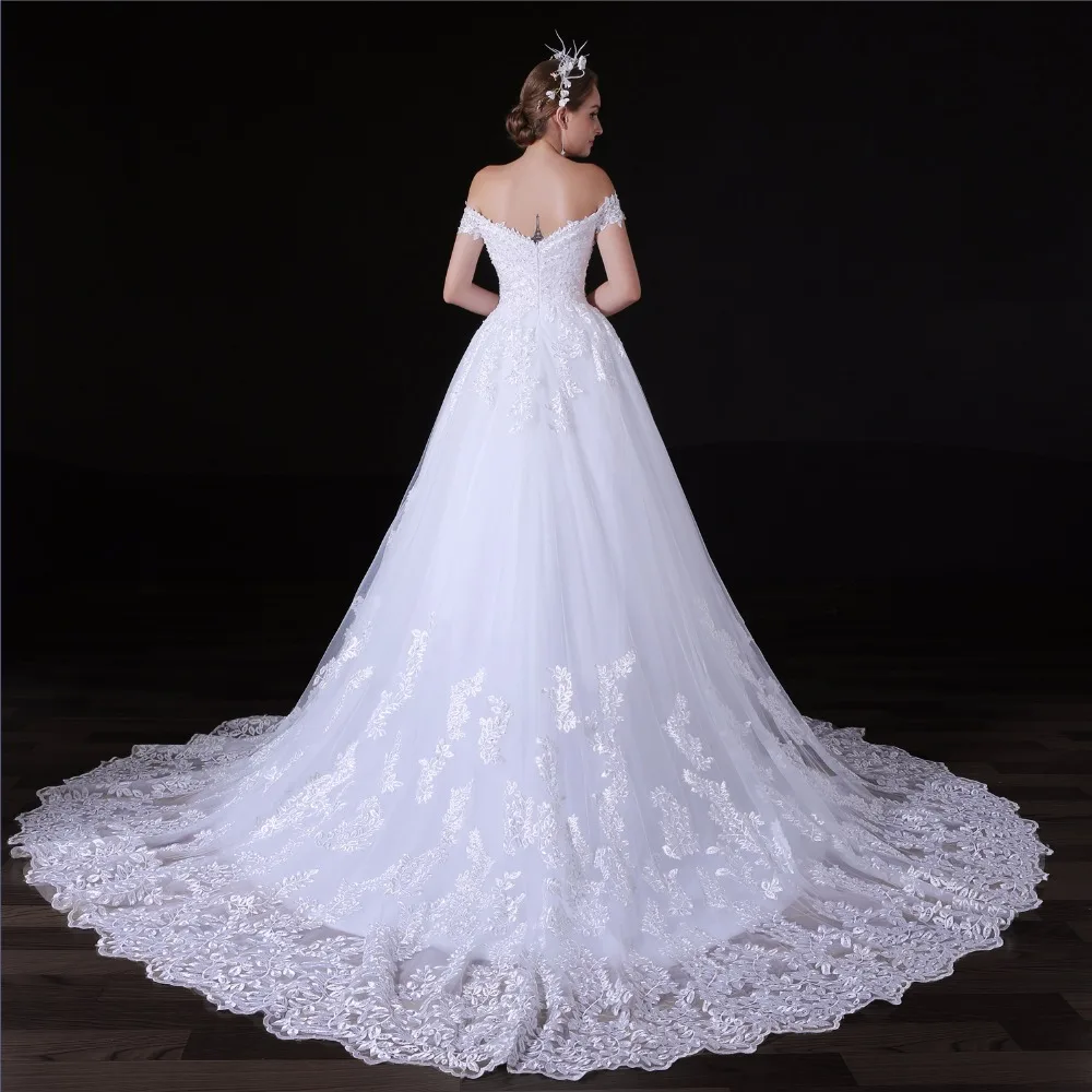 Vestido De Noiva свадебное платье с открытыми плечами бальное принцессы без рукавов
