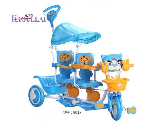 Синхуа мультфильм близнецов trike со стальной рамой и pp участие дети тандем трехколесный велосипед