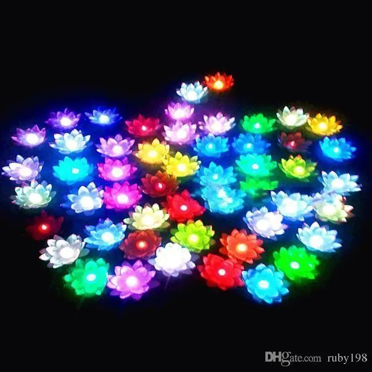 

19 CM LED Flying lantern wishing lanterns Chinese Floating Garden Water pool Artificial lotus flower Wishing Christmas lamp