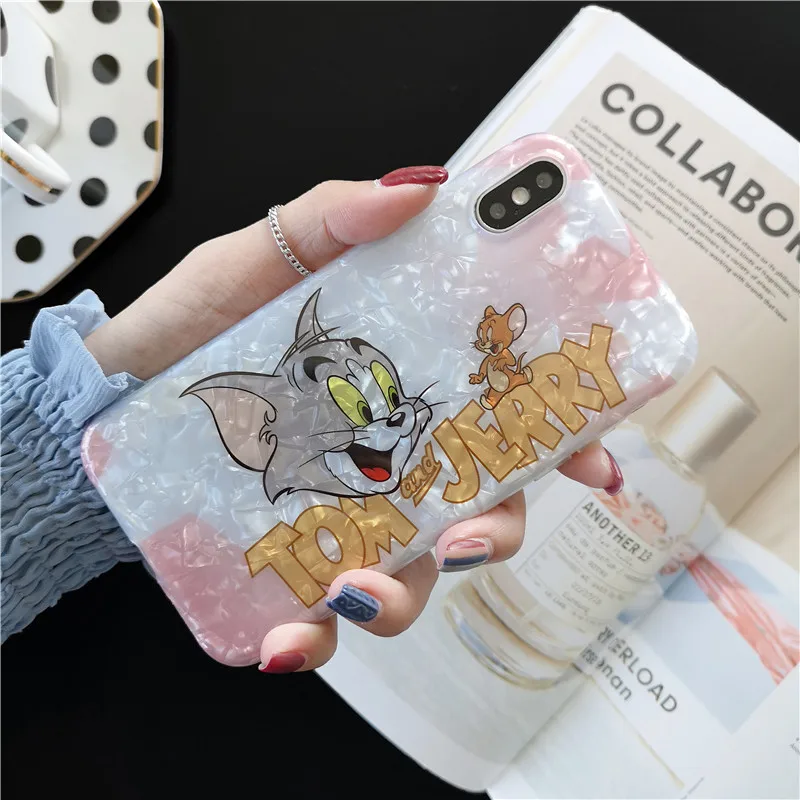 Забавный чехол для телефона с милым мультяшным котом и мышкой том Джерри iphone 7 Puls