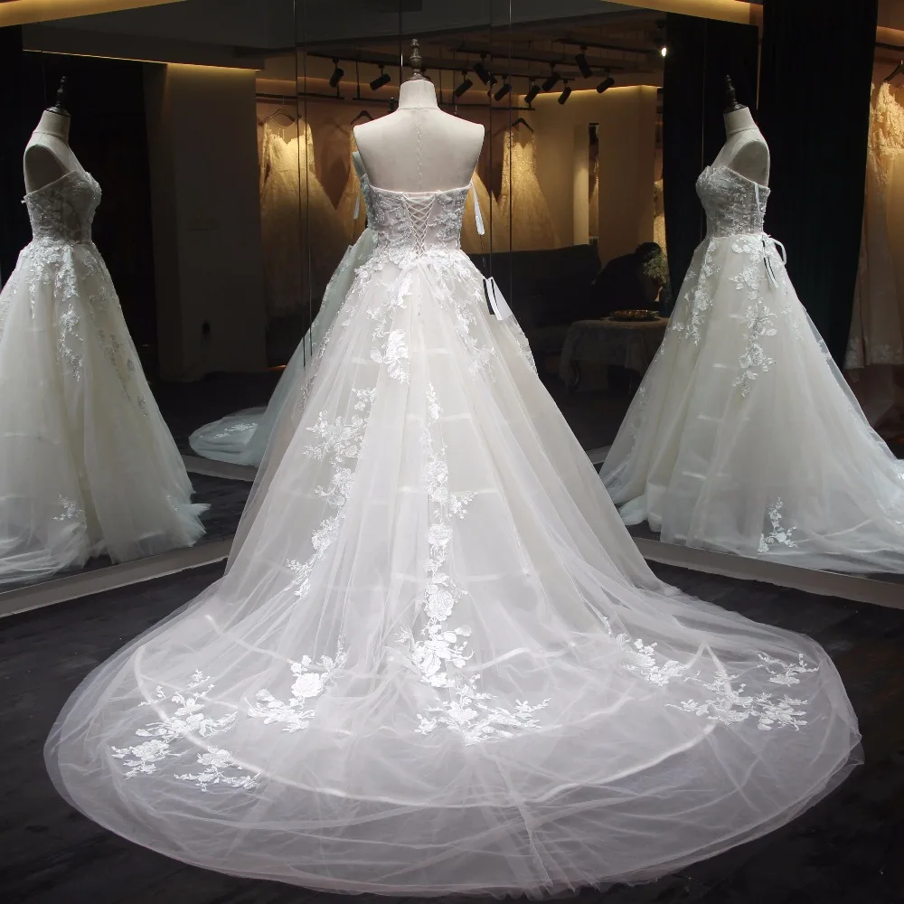 vestido longo Newest Style A-line Wedding Dresses Corset Back Appliques Tulle Bridal Gown vestidos de noiva | Свадьбы и торжества