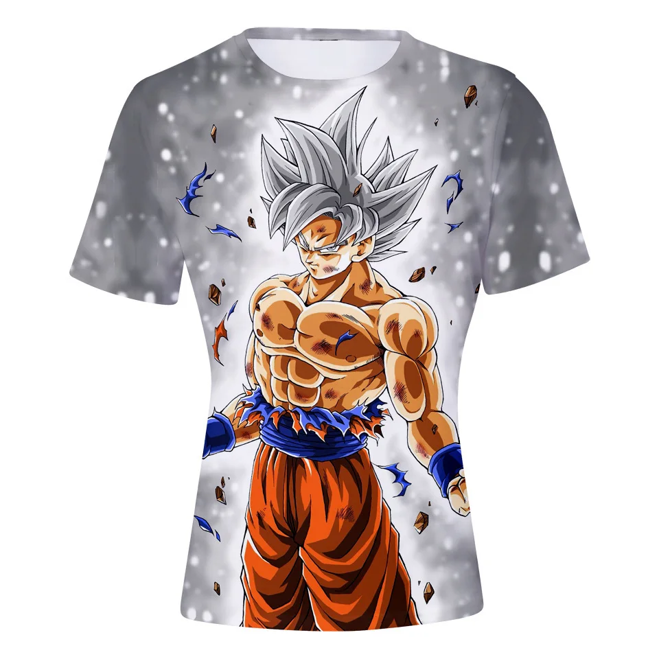 Одежда для родителей и детей с 3D принтом Dragon Ball модные летние футболки короткими