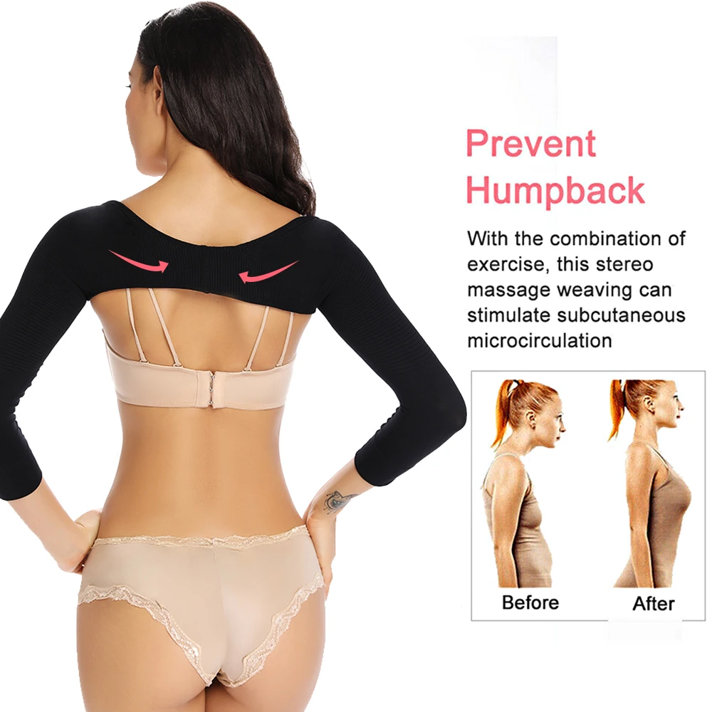 Women Arm Shaper Back Shoulder Corrector Slimming Underwear Shaper Humpback Posture Corrector Arm Control Shapewear One Size