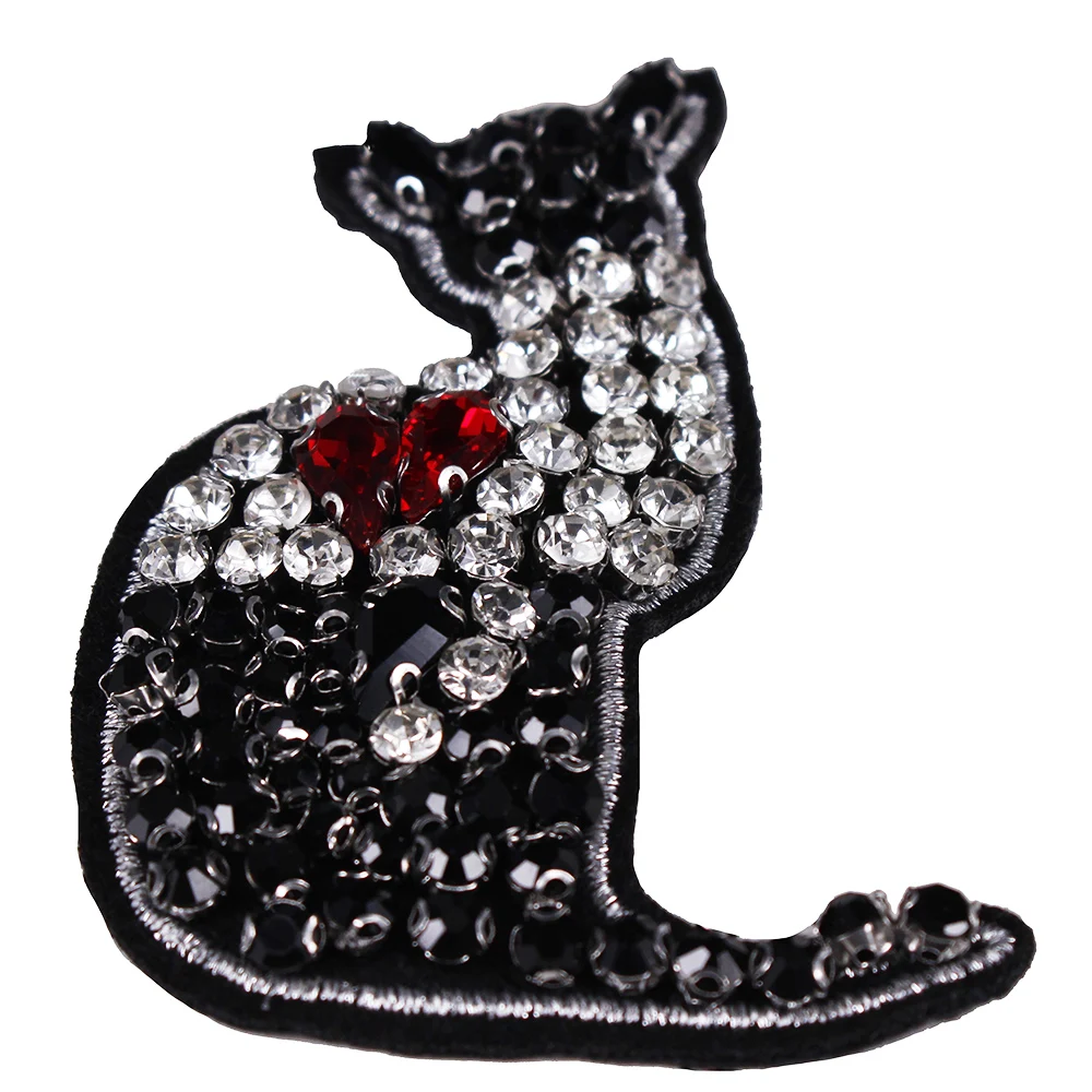 10 шт. Стразы с бисером стразы кошка искусственная вышивка аппликация кружевной