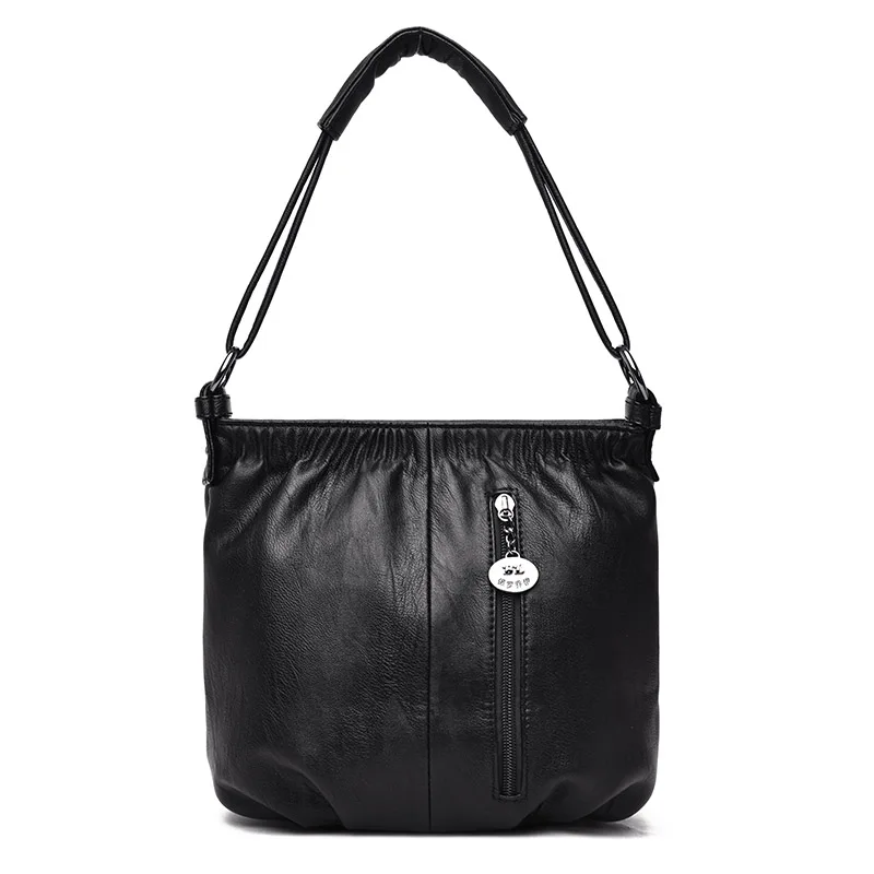 2019 кожаные сумки ведро для женщин однотонная сумка на плечо с основной ручкой