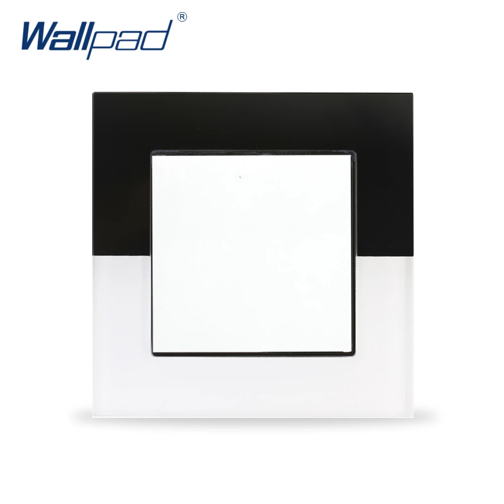 1 банда 2 Way Wallpad 110 в 250 ЕС Великобритания роскошный черный и белый стекло кнопочная