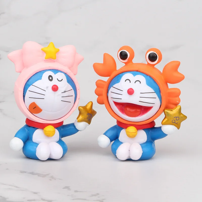 12 шт./лот Doraemon стиль зодиака на машине Рисунок украшения торта фигурки модели