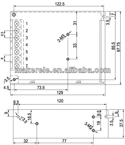 Makerele выходное напряжение 5 В 1A 12 В 4A Dual двойной выход импульсный источник питания 30 Вт D-30A двойной вывод smps