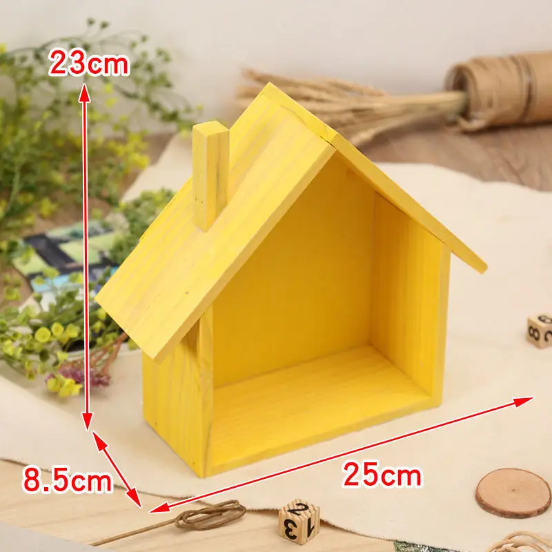 Деревянный дом форма птица стеллажи дисплей настенный подвесной ящик для