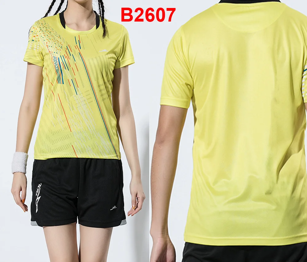 B2607 women 1 set Женская одежда для бадминтона Qucik, спортивные комплекты, одежда для тенниса, одежда для бадминтона, комплекты одежды для тенниса, спортивные костюмы - Цвет: B2607 women 1 set