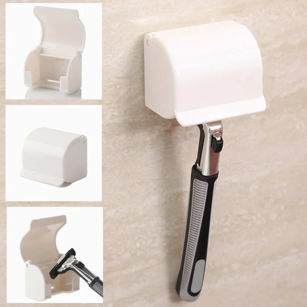 Пластиковый держатель для бритвы белого цвета 1 шт. настенный набор ванной