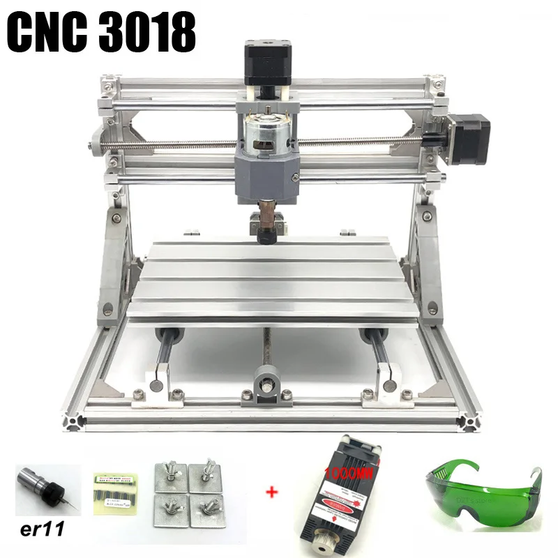 cnc3018 1000mw laser CNC 3018 ER11 GRBL управления Diy ЧПУ машина, 3 оси pcb фрезерный станок, древесины маршрутизатор лазерной гравировки, лучшие игрушки - Цвет: cnc3018 1000mw laser