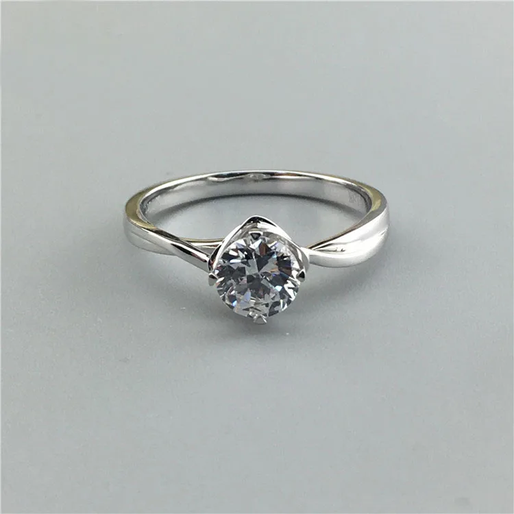 Брендовое новое кольцо с бриллиантом 0 8 карат 18 к белое золото Moissanite классическое